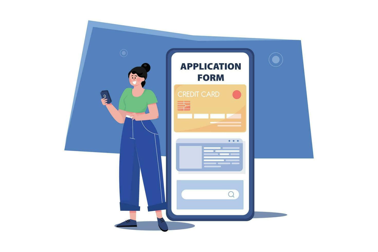 Credit Card Application Illustration concept. A flat illustration isolated on white background vector