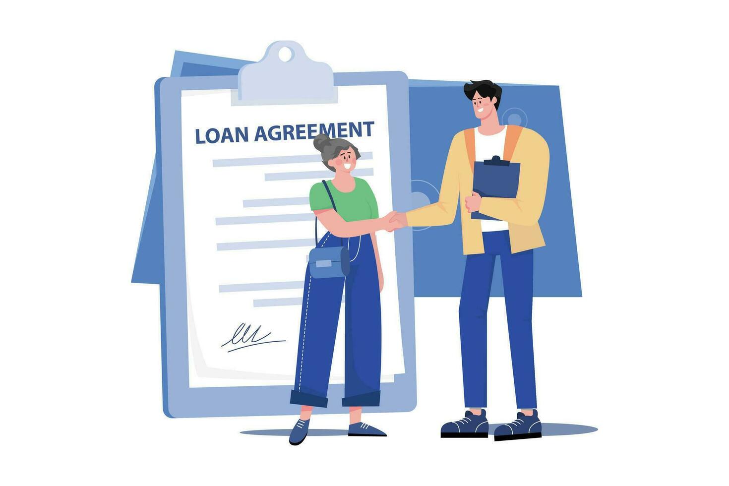 Man With The Loan Agreement vector