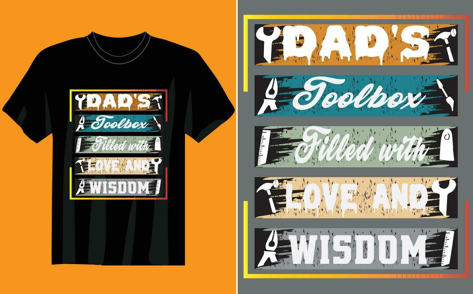 dad's toolbox with love and Wisdom Legend Husband Daddy Papa Customized Tshirt, vector