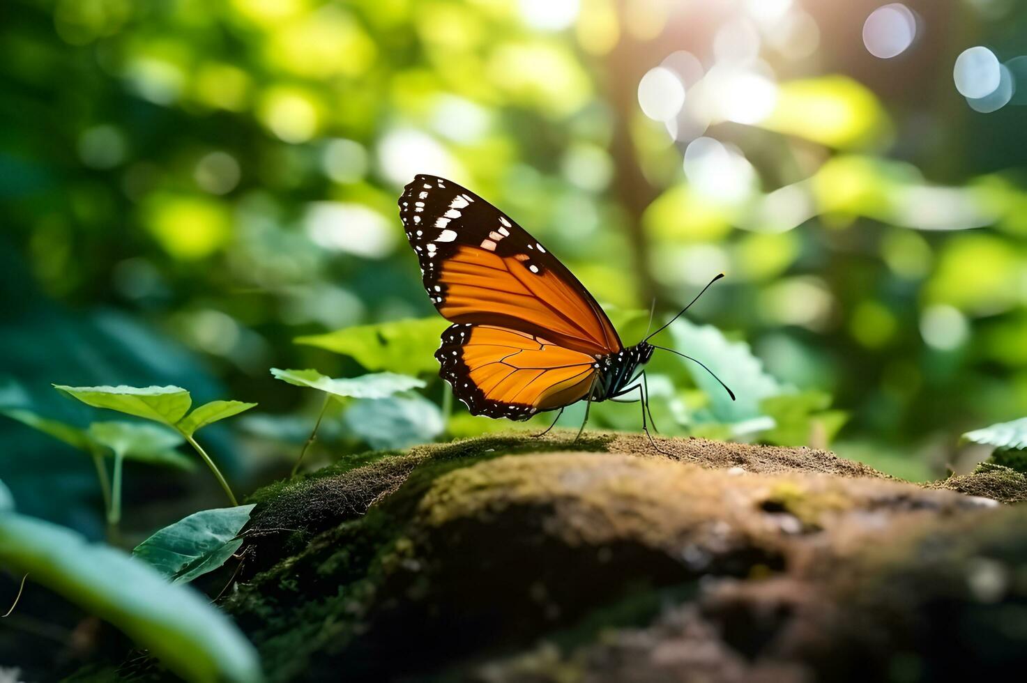 view of beautiful butterfly in nature photo