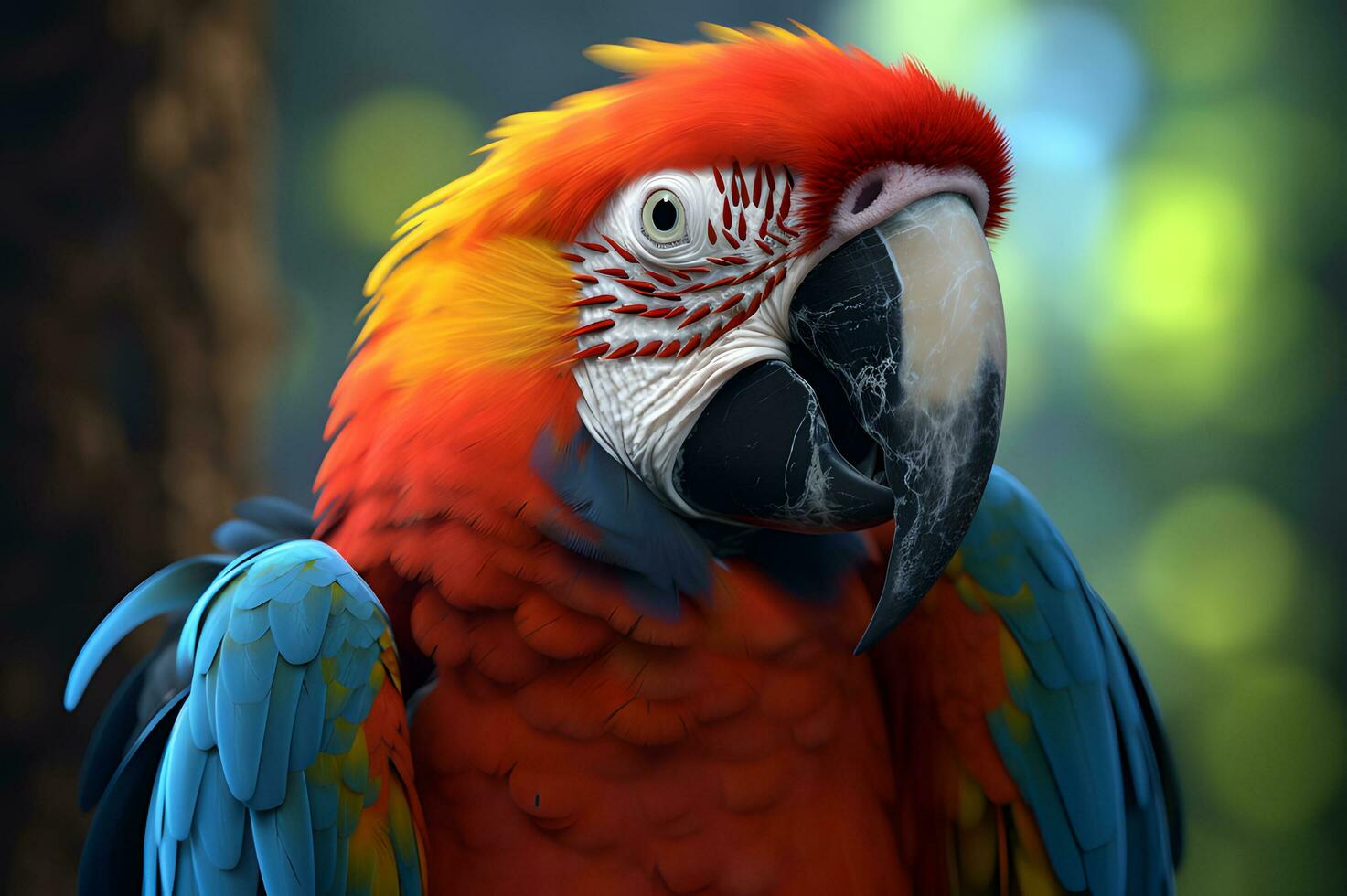 Close up view of macaw bird photo