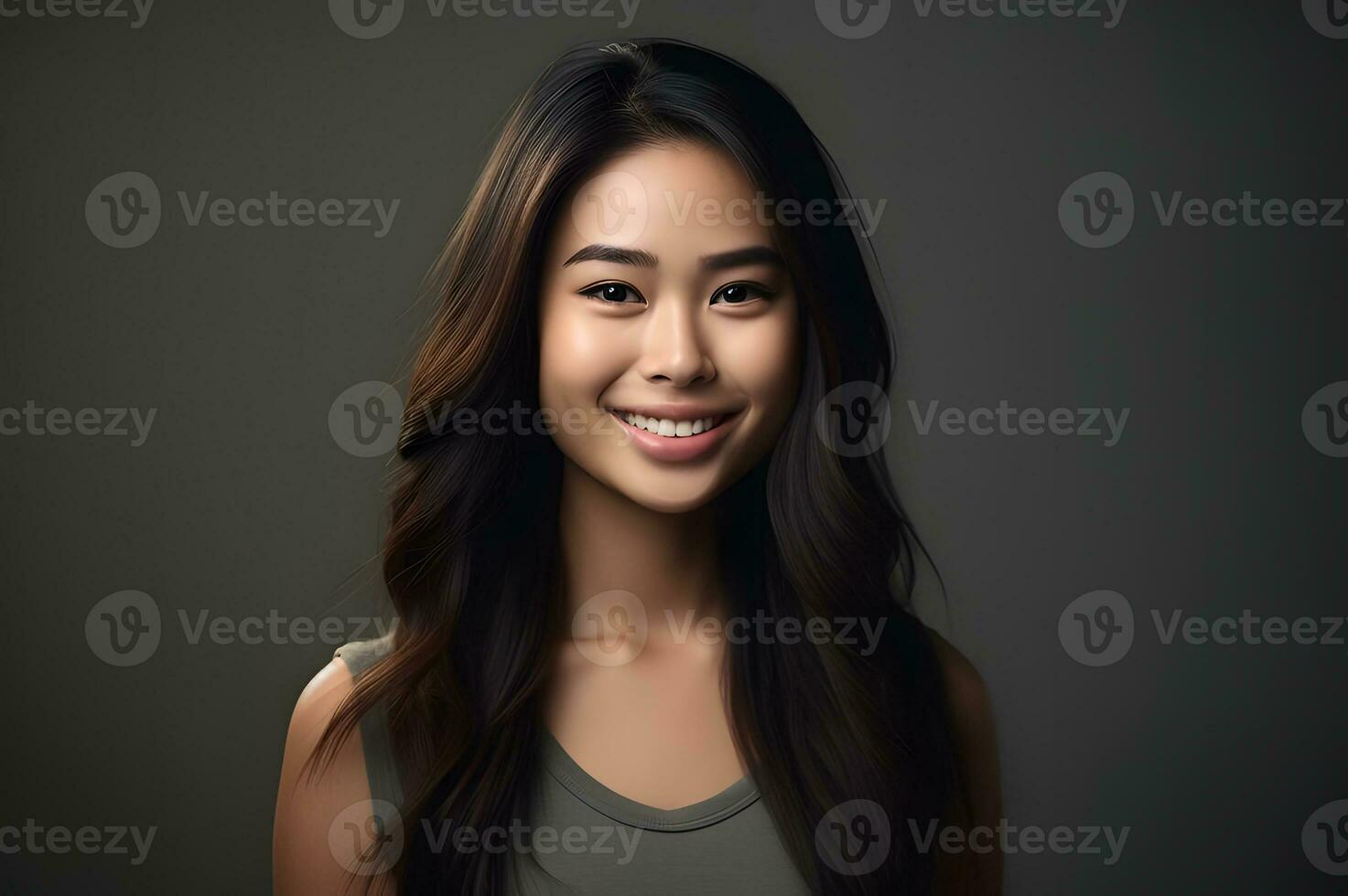 Young asian women smiling looking at camera photo