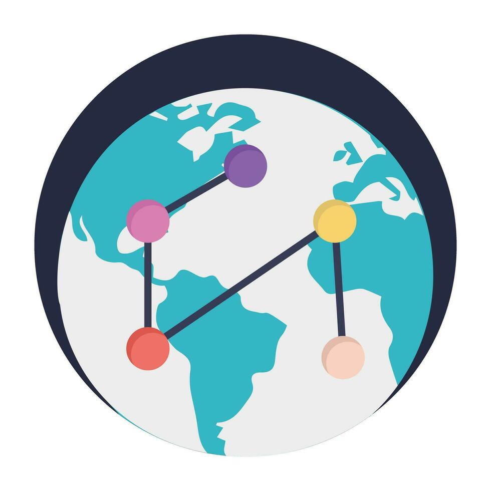 Flat vector icon design of circuit board, cybernetic element