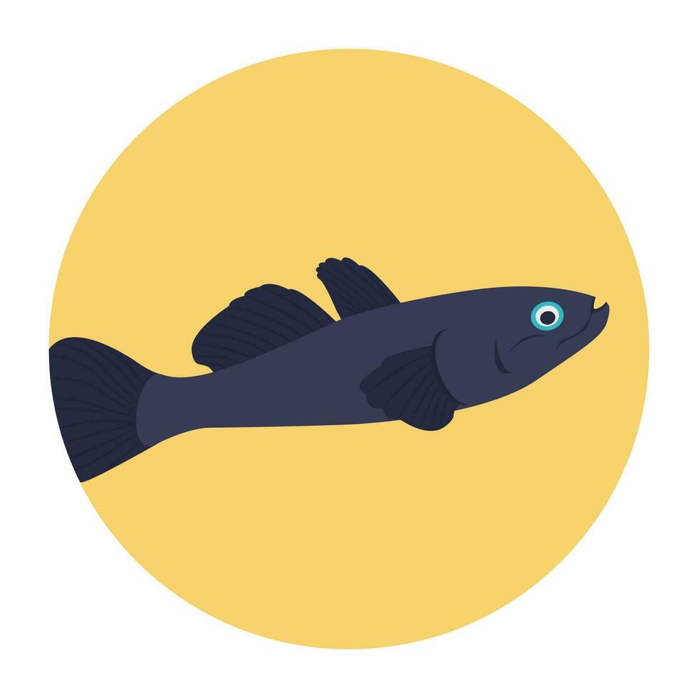 un linda acuático dibujos animados pescado vector icono