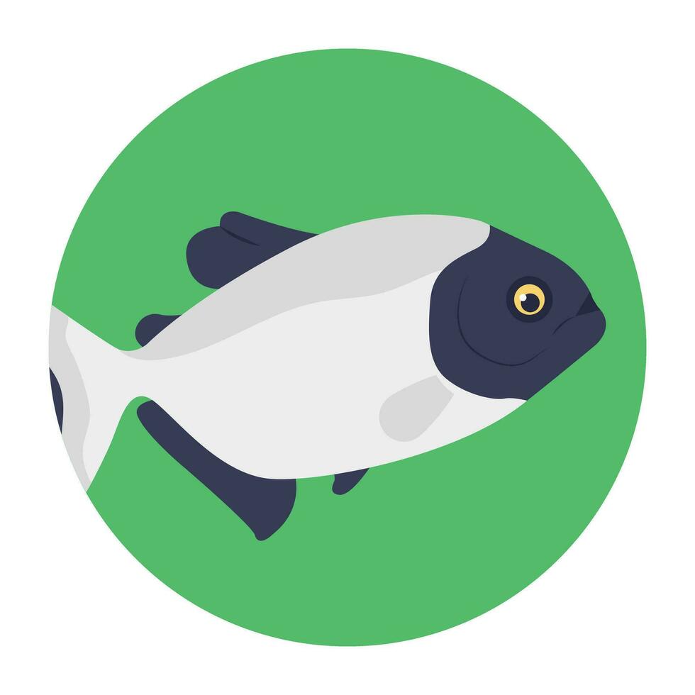 A cute aquatic cartoon fish vector icon