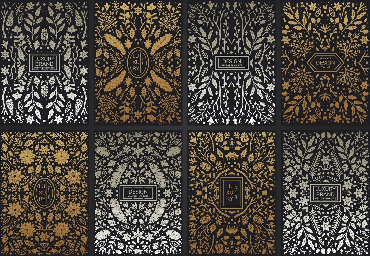 Luxury abstract backgrounds, Merry Christmas invitations, vintage frames. vector