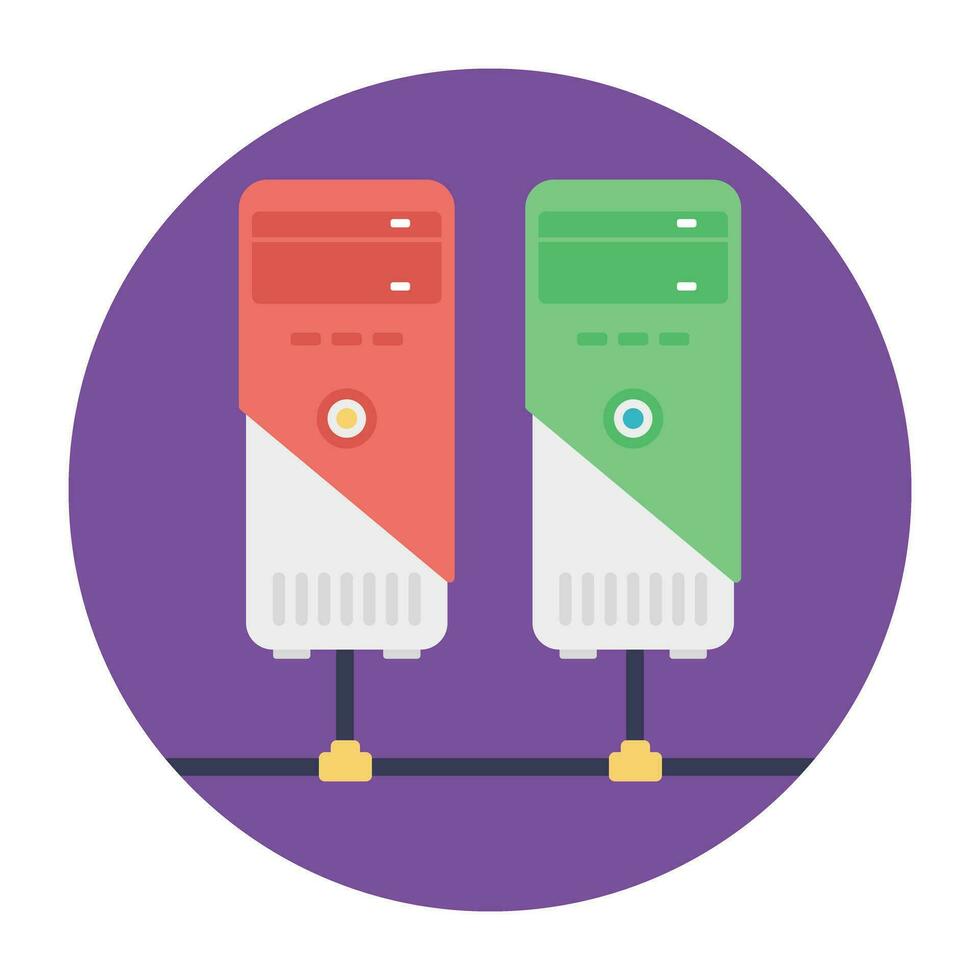 Cloud computing linked to server, server backup vector