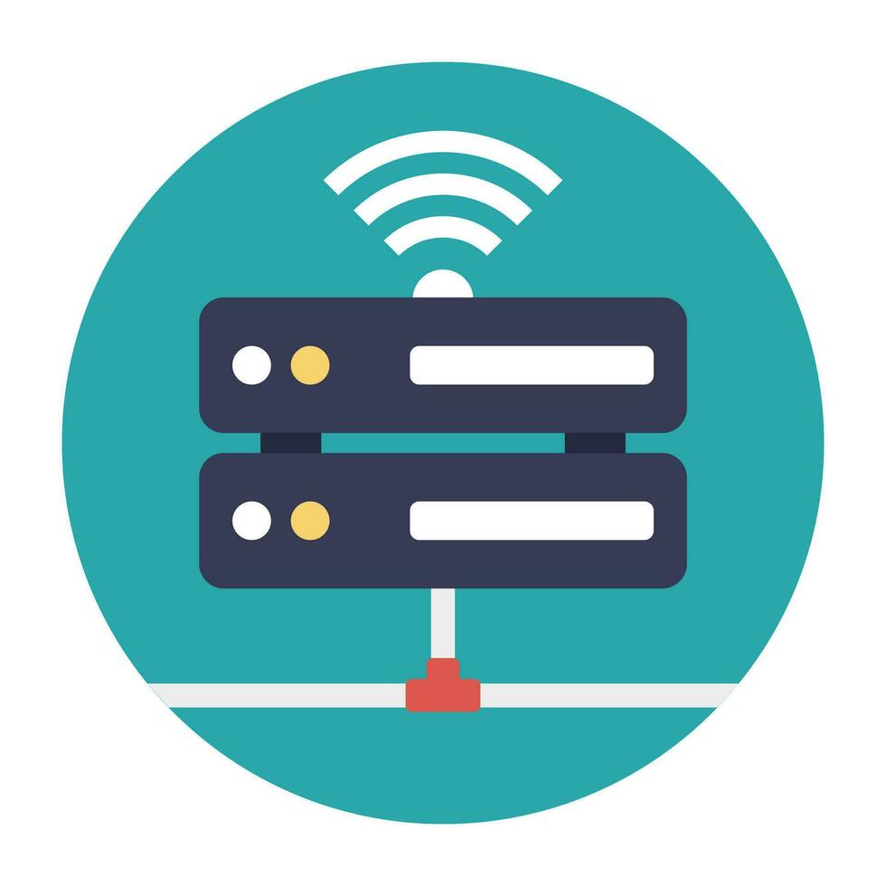 Cloud computing linked to server, server backup vector