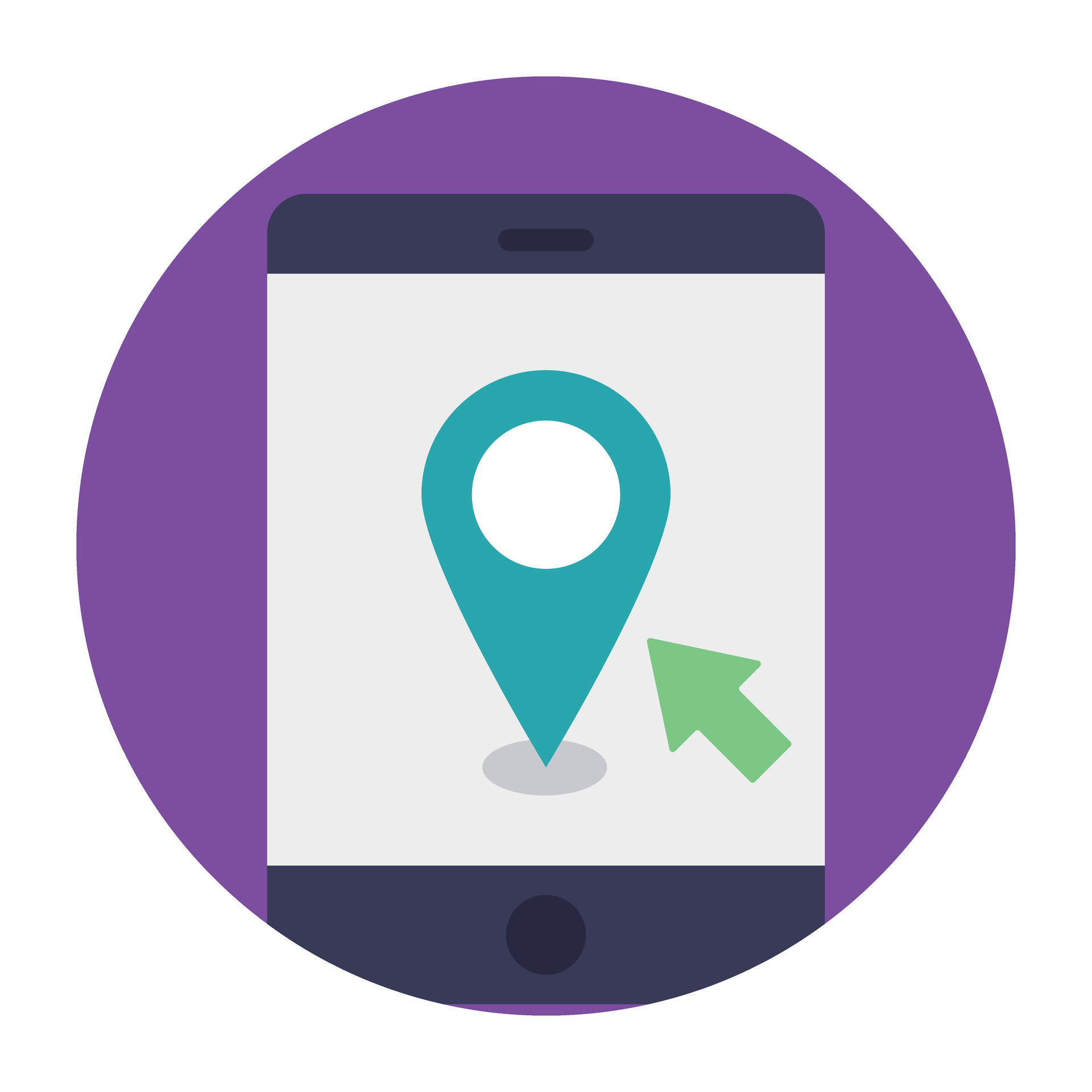 Location tracking pin over smartphone screen, gps tracking 27515687