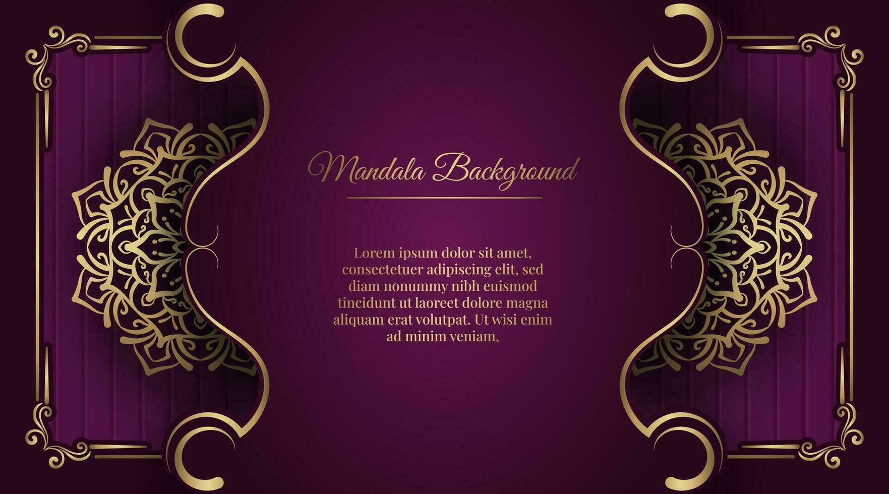 Luxury background with golden mandala ornament vector