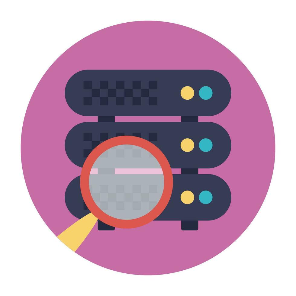 Hosting servers placed in a place, data center concept vector