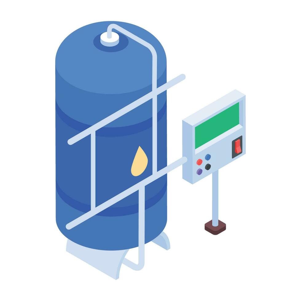 Premium isometric icon of oil depot vector