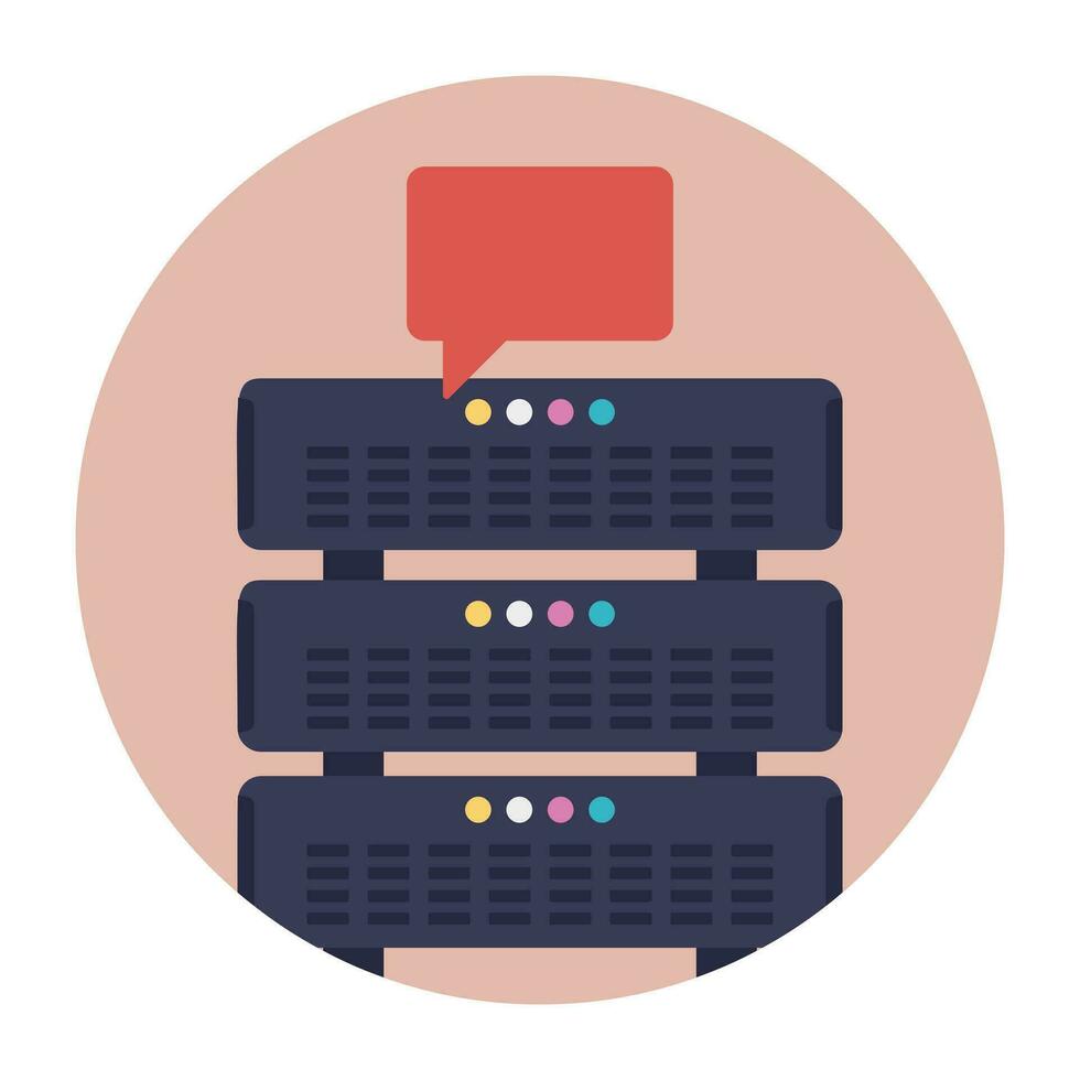 Hosting servers placed in a place, data center concept vector