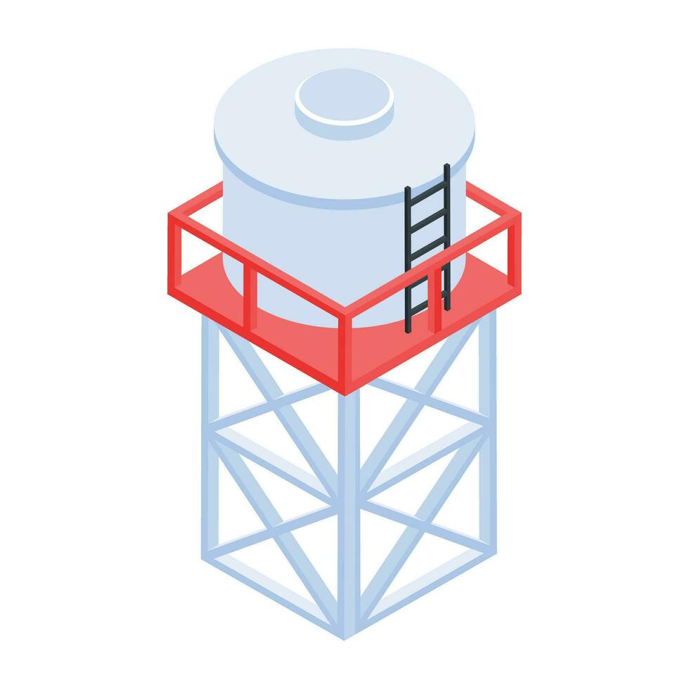 Premium isometric icon of oil depot vector