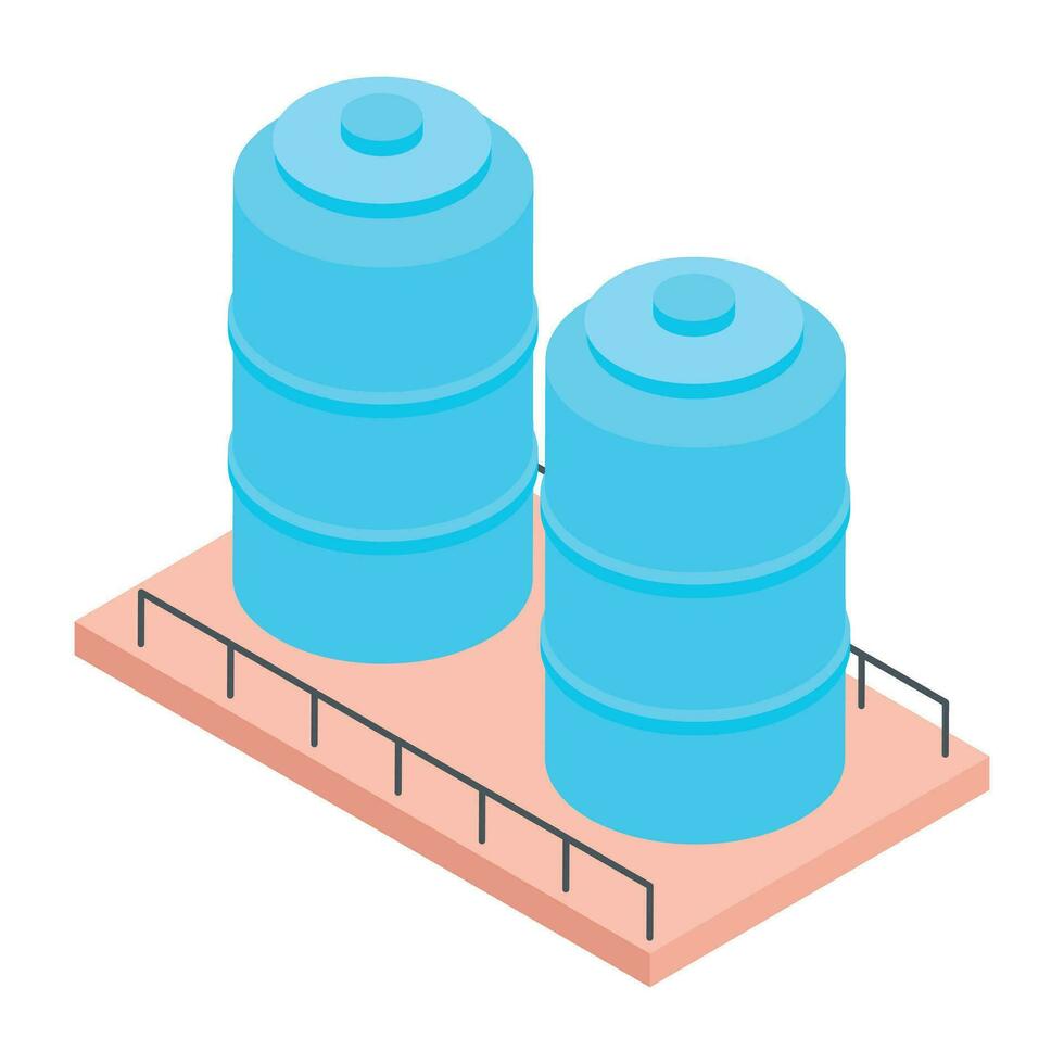 prima isométrica icono de petróleo deposito vector