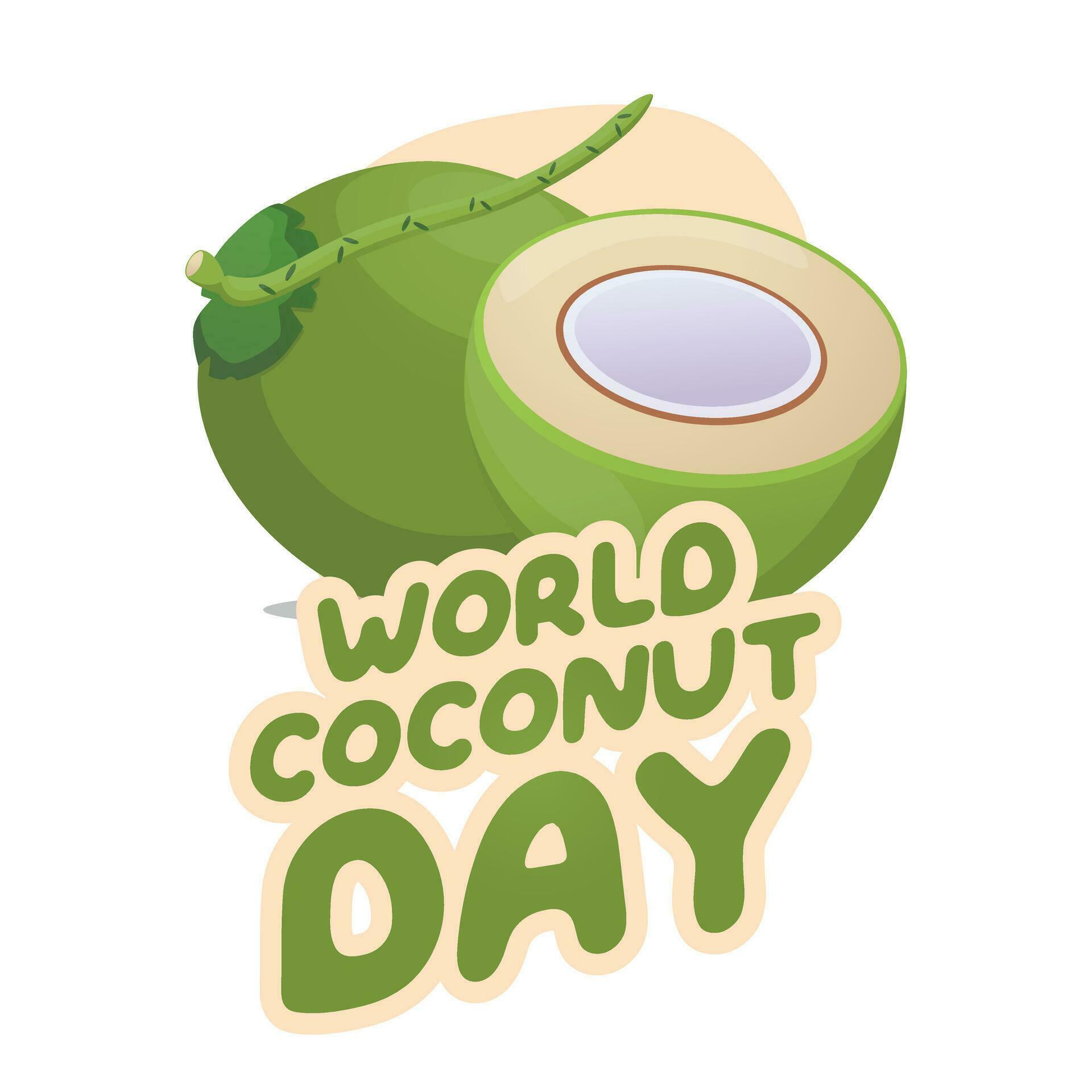 World coconut day design template suitable for celebration. coconut