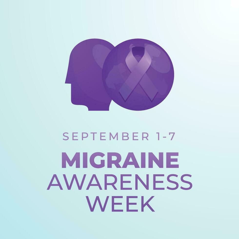 Migraine Awareness Week design template good for celebration. ribbon design template. ribbon vector. flat design. eps 10. vector