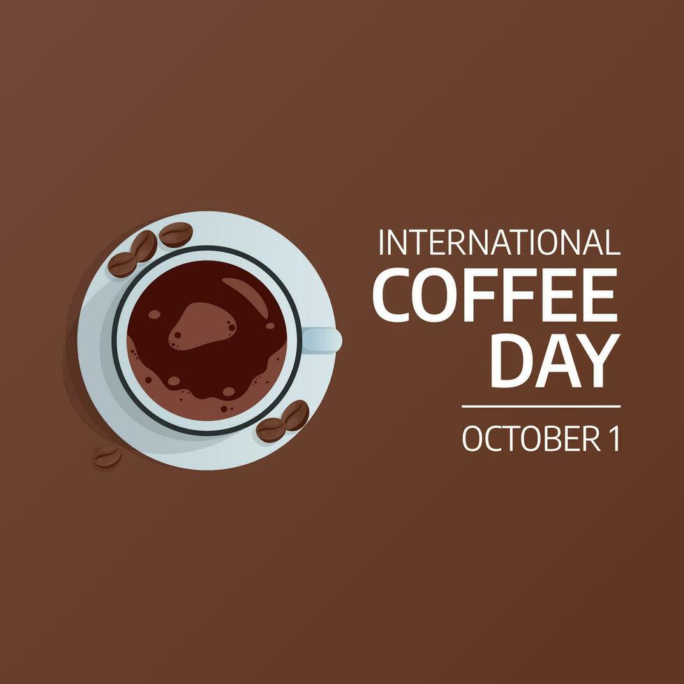 International Coffee Day design template good for greeting. coffee cup design. coffee vector illustration. flat design. eps 10.