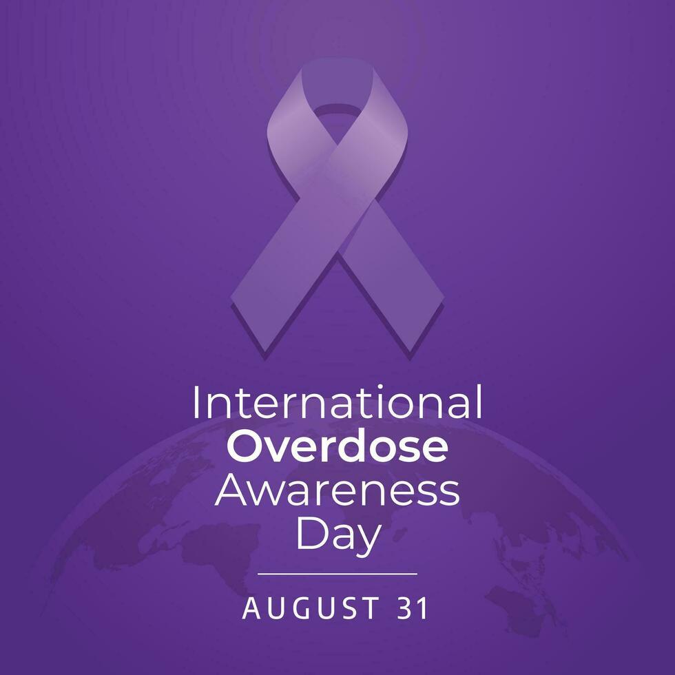 International Overdose Awareness Day design template good for celebration. ribbon design template. flat design. eps 10. vector
