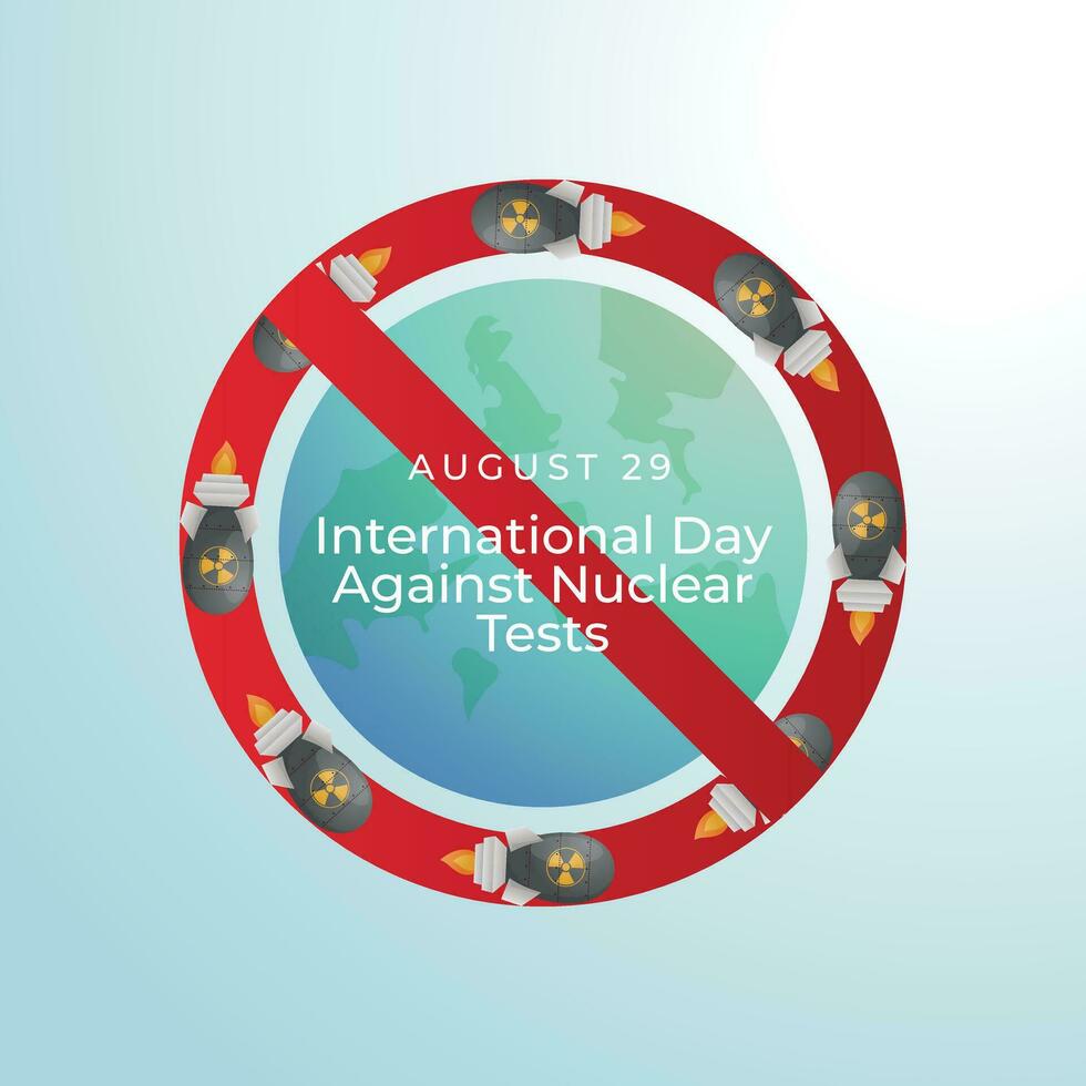 International day against nuclear tests design template good for celebration greeting. nuclear weapon vector design. flat design. eps 10.