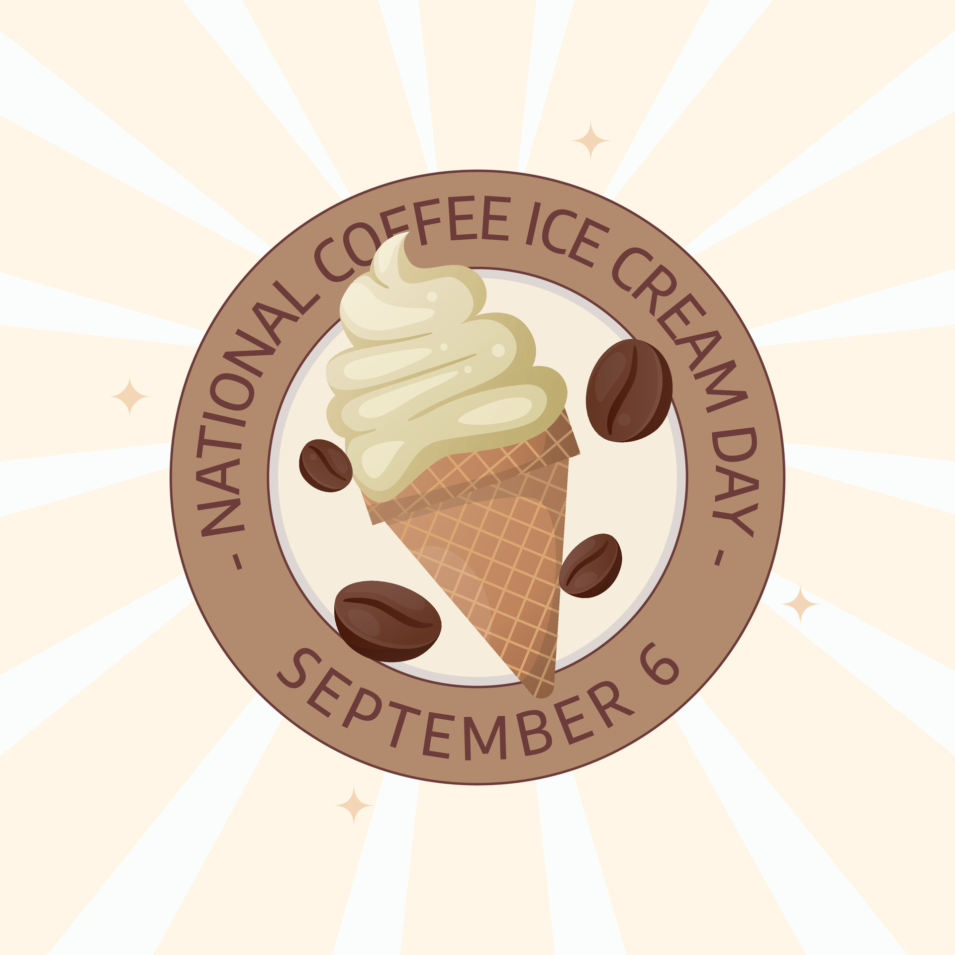 National Coffee Ice Cream Day design template good for greeting. flat