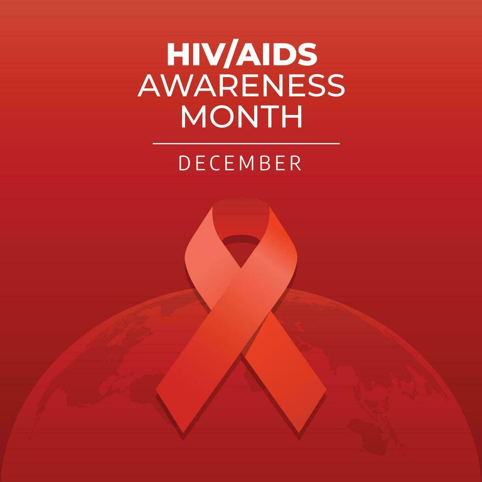 AIDS Awareness Month design template suitable for celebration. red ribbon vector design. ribbon illustration. flat design. eps 10.