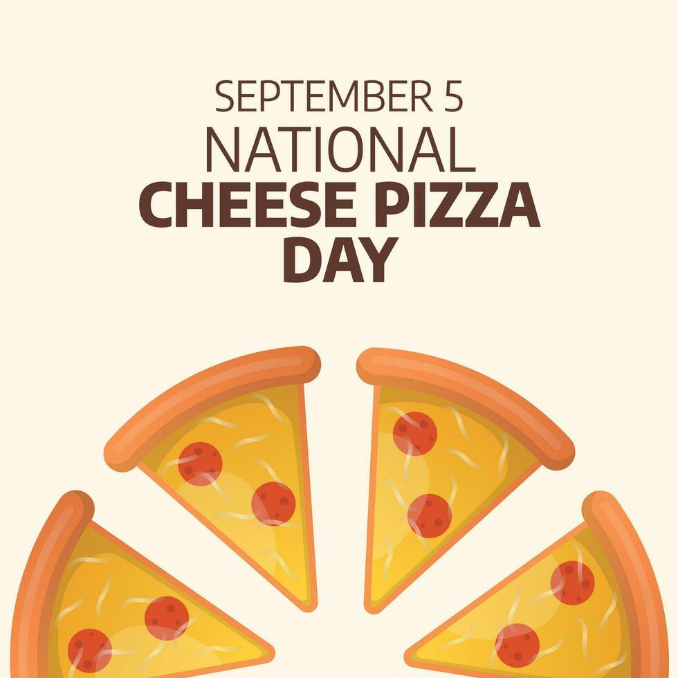 National Cheese Pizza Day design template good for greeting usage. cheese pizza design. pizza vector illustration. flat design. eps 10.