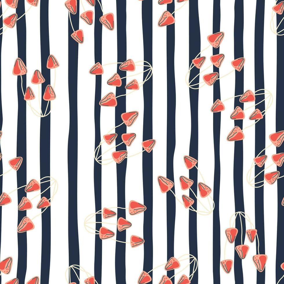 Hand drawn toadstool mushrooms seamless pattern. Magical fly agaric wallpaper. vector