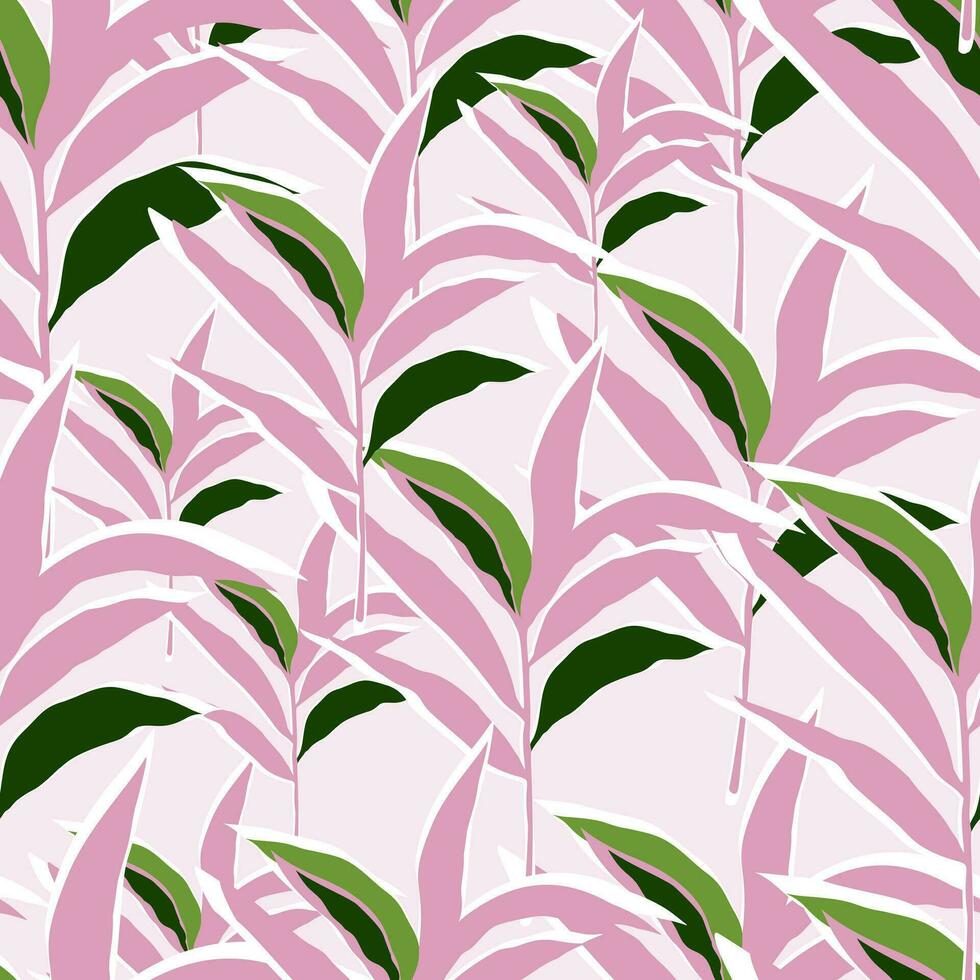 estilizado tropical palma hojas fondo de pantalla. selva palma hoja sin costura modelo. vector