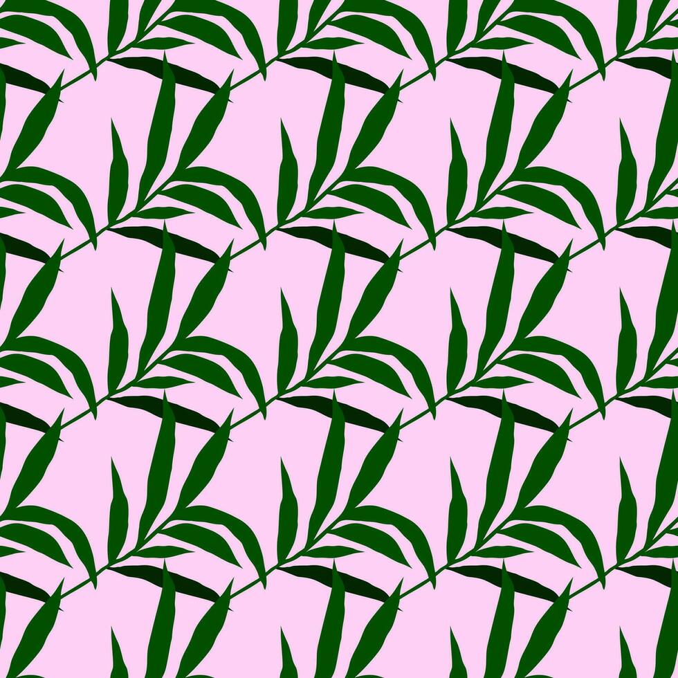 resumen selva palma hoja sin costura modelo. estilizado tropical palma hojas fondo de pantalla. vector