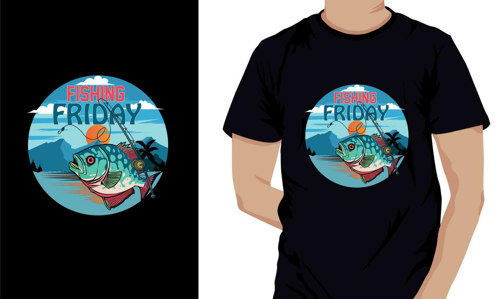fishing t-shirt design vector