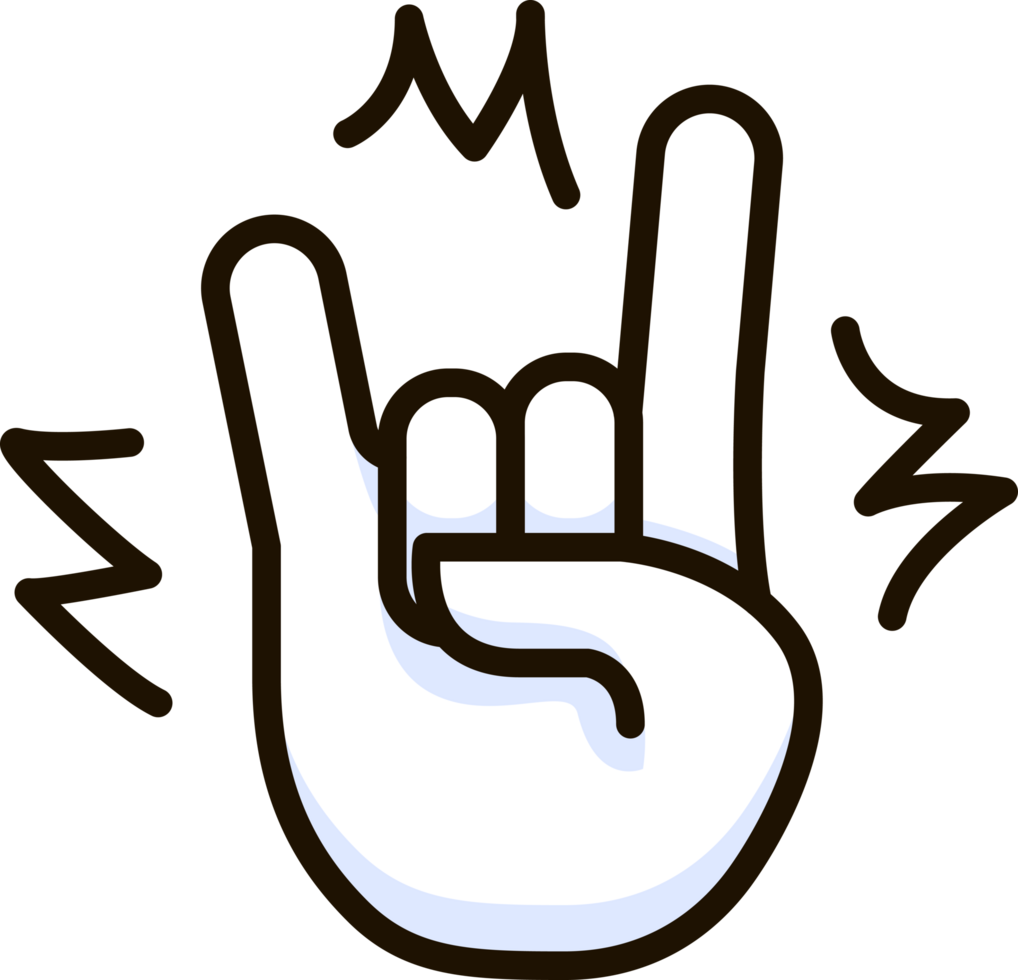 diablo cuerno rock gracioso emoji icono pegatina png