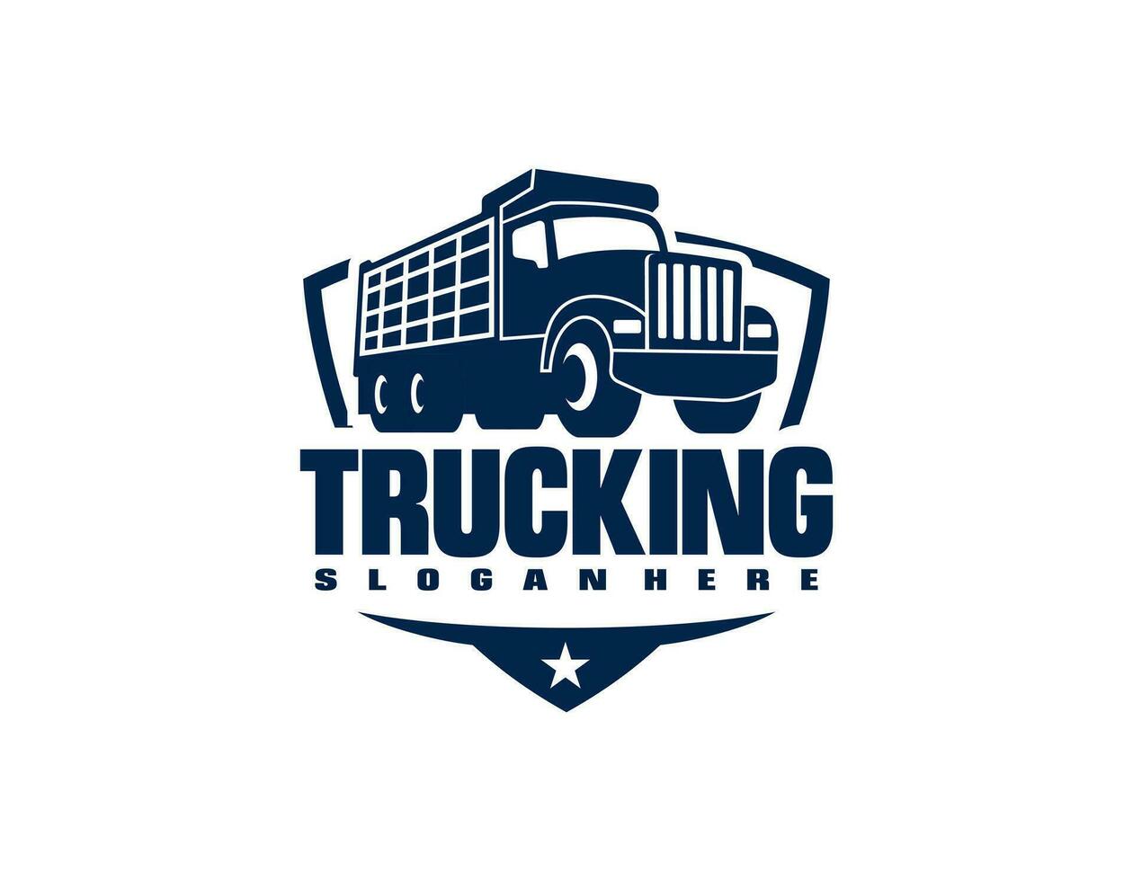 Trucking company ready made logo. Ready made logo template set vector isolated