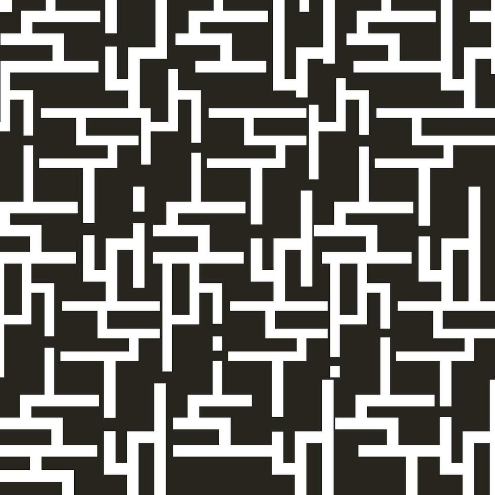 Black and white geometric pattern maze vector