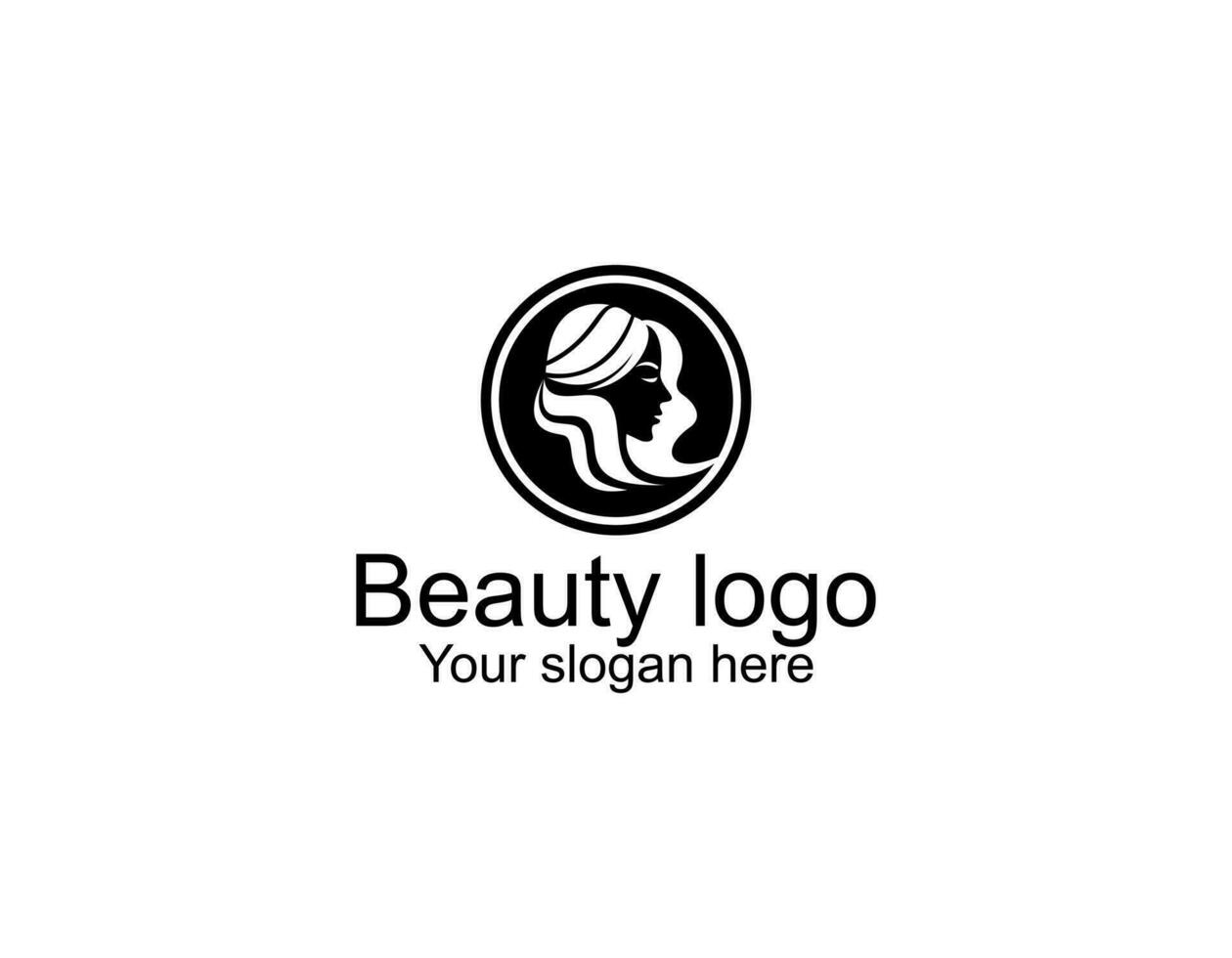 Vector abstract logo and branding design templates in trendy linear minimal style, emblem for beauty studio and cosmetics - female portrait, beautiful woman's face - badge for make up artist, fashion