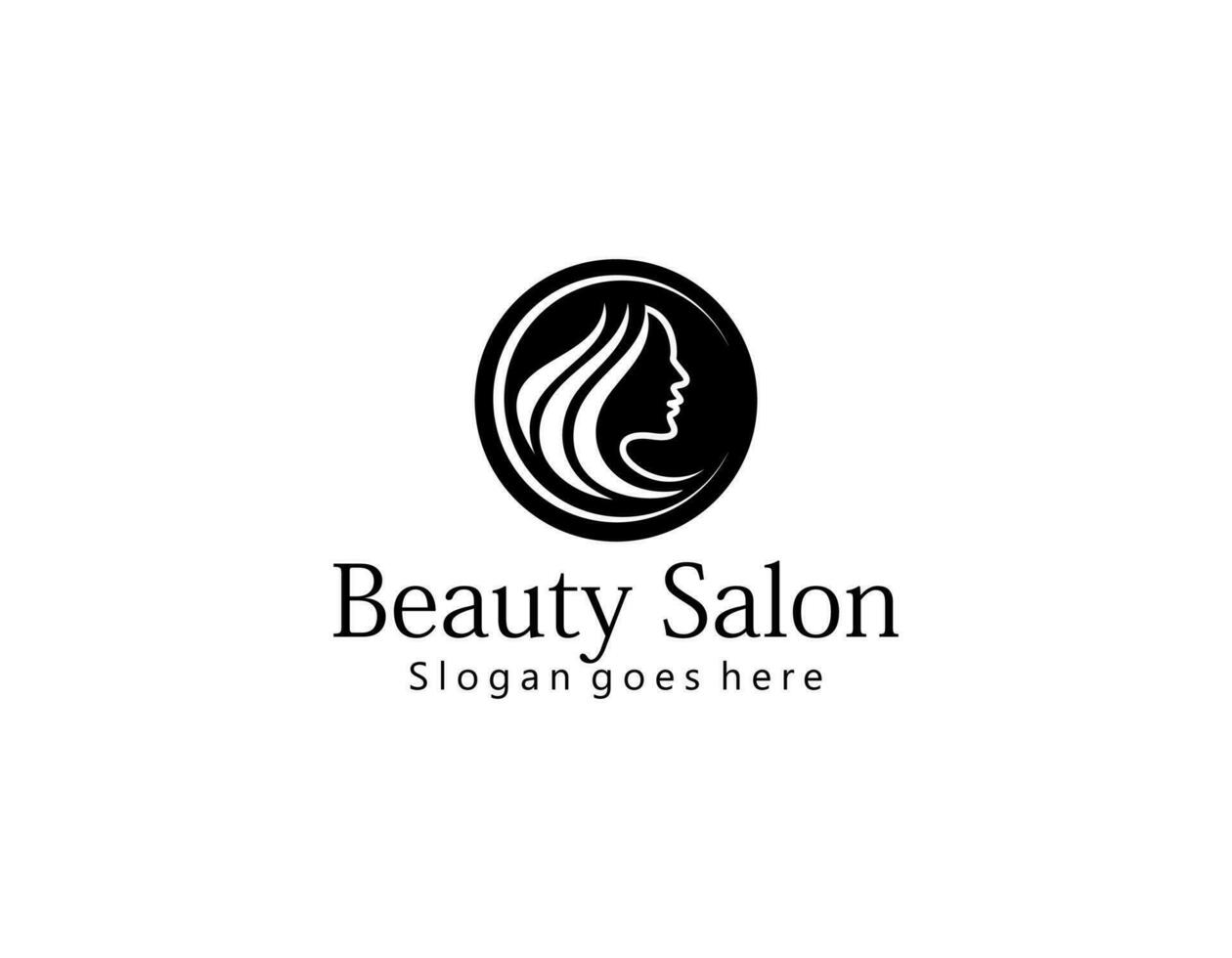 Beauty woman fashion logo. Golden Abstract vector template linear style on a black background