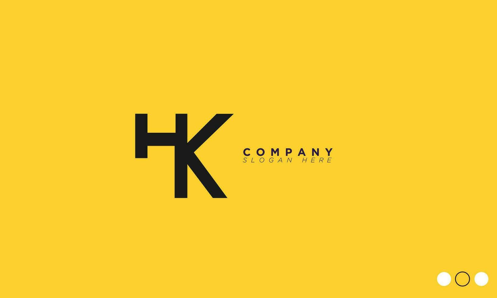 hk alfabeto letras iniciales monograma logo kh, h y k vector