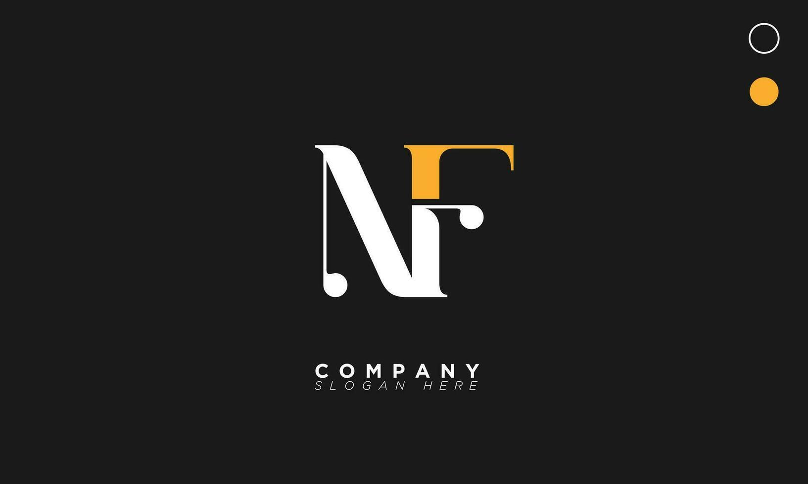nf alfabeto letras iniciales monograma logo fn, n y f vector