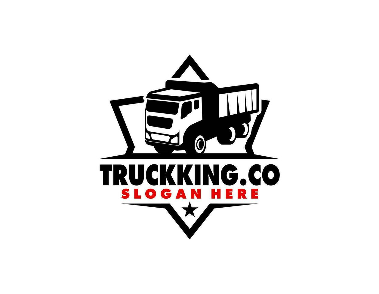 Dump truck company logo template. Ready made logo template set vector isolated