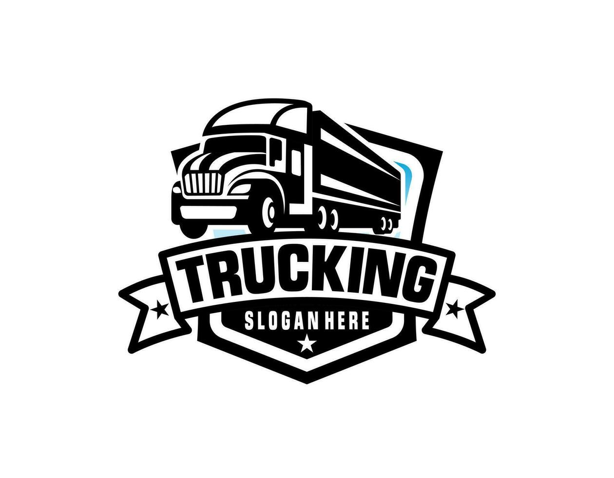 truck vector logo illustration,good for mascot,delivery,or logistic,logo industry,flat color,style with blue.