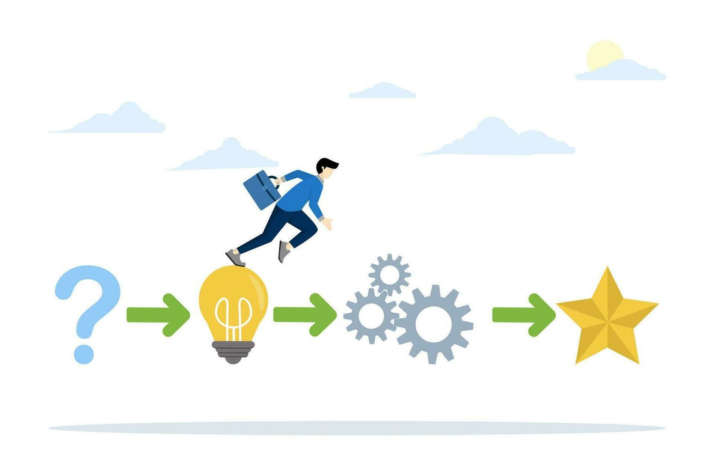 concepto de metas en negocio como el objetivo de negocio éxito. logro de empresa metas después adecuado. eficiente y planificado trabajo estrategia. plano vector ilustración en un blanco antecedentes.