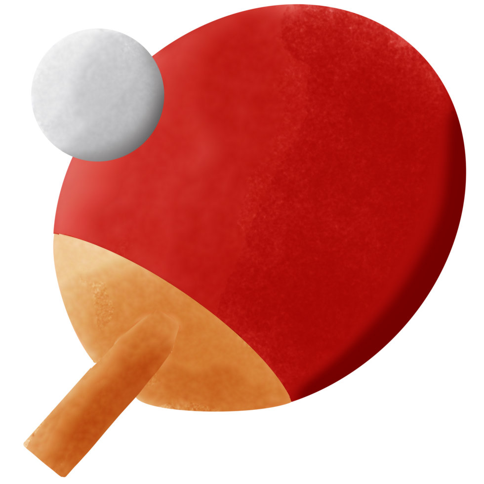 Table tennis racket and table tennis ball png