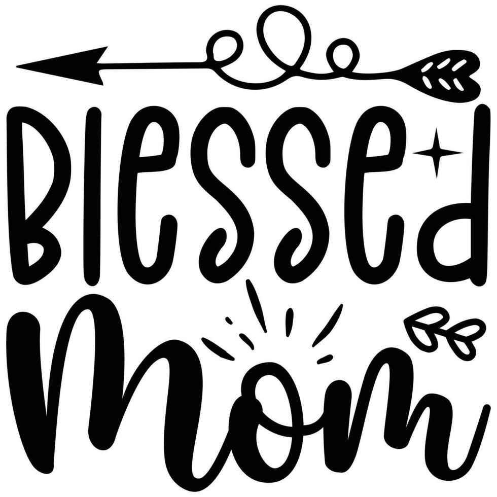 blessed mom design vector