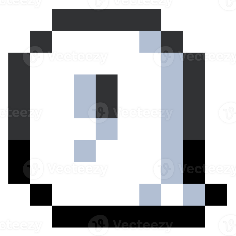 Pixel Letter Q With Black Line. png
