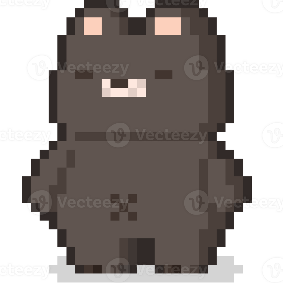 Pixel Art Cure Fat Bear Character 3 png