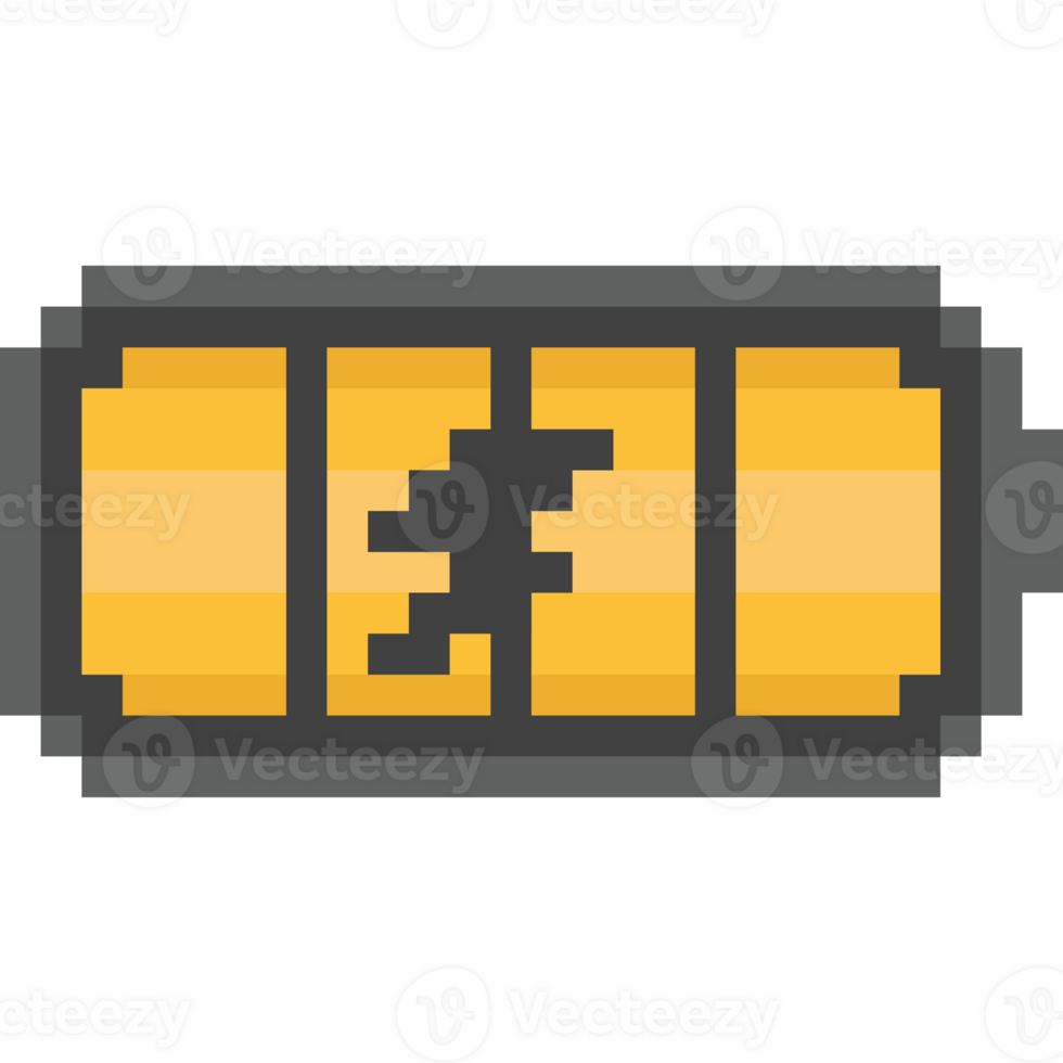 Pixel art battery charging sign png