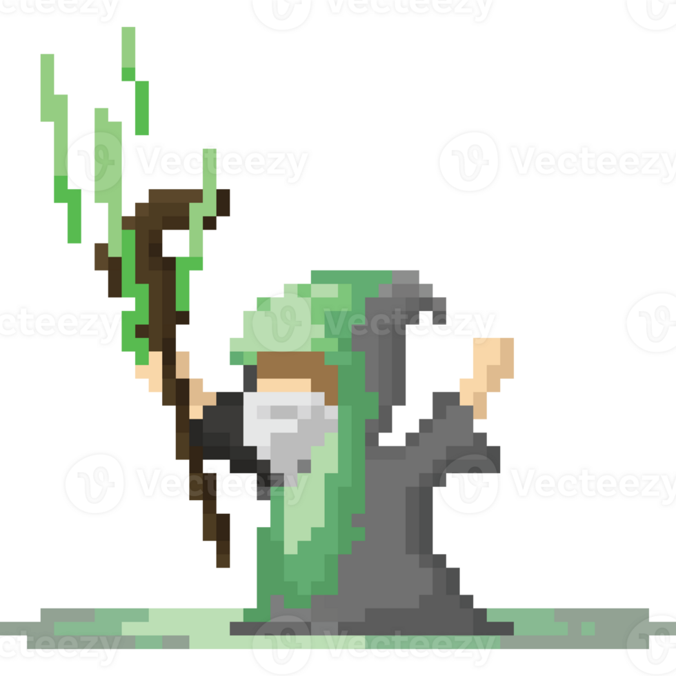 Pixel art socerer character png