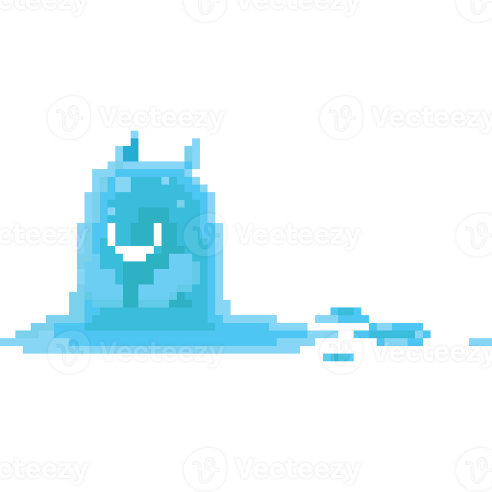 Pixel art water monster character png