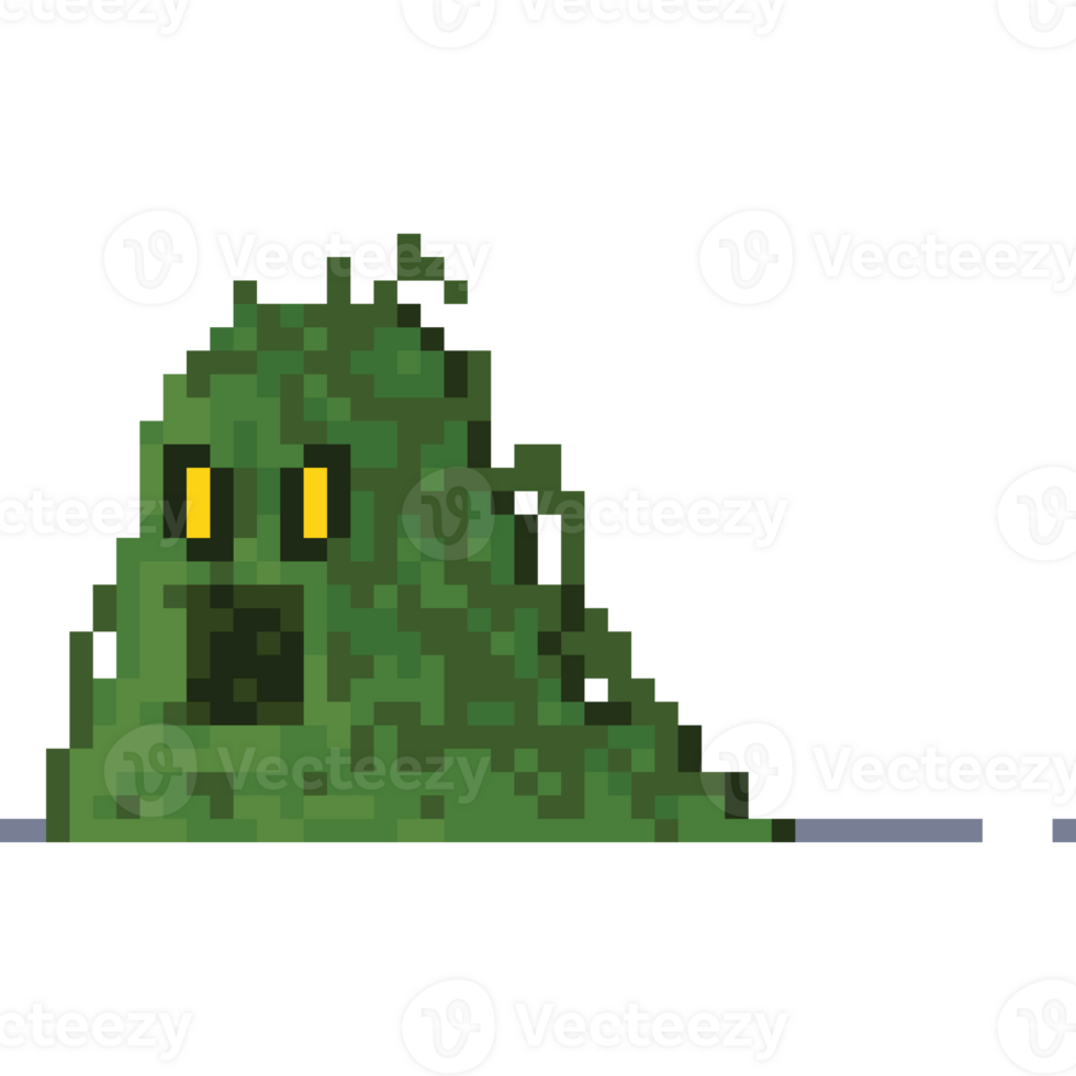 Pixel cartoon swamp monster png