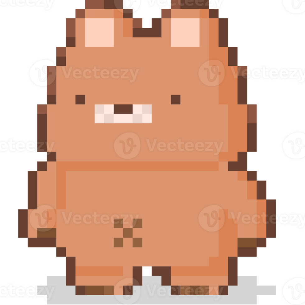 Pixel Art Cute Fat Bear Character 1 png